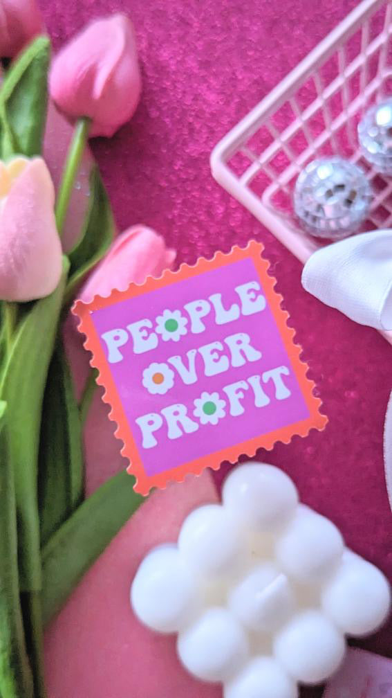 People Over Profit Sticker