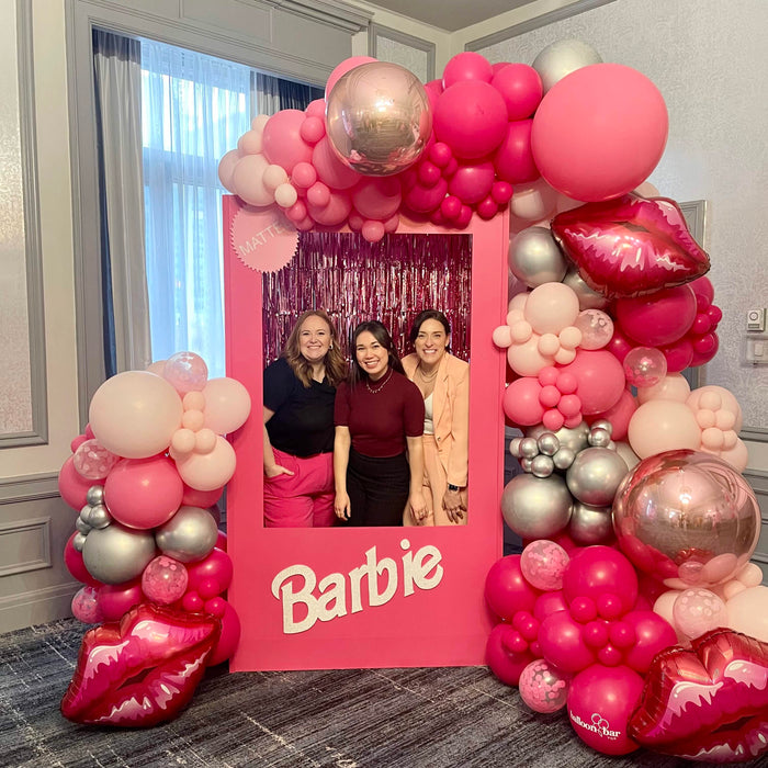 BBYQR team members in our signature Barbie Box balloon installation